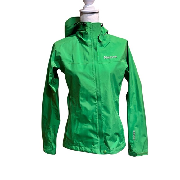 Marmot Women's Minimalist GORE-TEX Rain Jacket Green Hooded Waterproof XS - Picture 3 of 13